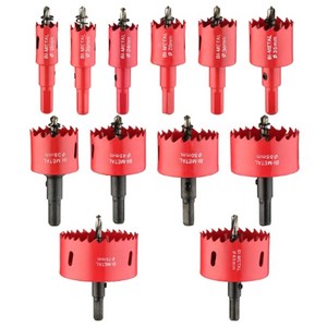12PC 바이메탈 홀쏘세트 홀커터 18-75mm, 1세트