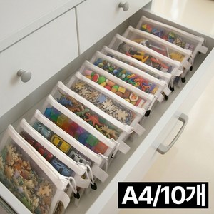 프렌티 메쉬 파우치 투명 매쉬파우치 대형 10p, 1세트, 10개
