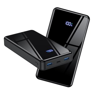 YINTO PD 22.5W QC3.0 잔량표시 대용량 고속충전 보조배터리 30000mAh, 블랙, JM5