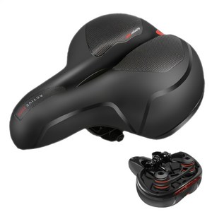 자전거안장 쿠션안장 MTB 편안한안장, 블랙, 1개