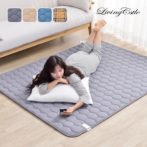 두툼한 국산 알러지케어 EMF 워셔블 인프레드 엠보 탄소매트 리빙캐슬, 무드 그레이, 150 x 200 cm (퀸Q)