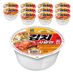 농심 김치 사발면 86g, 12개