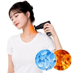 라이프엠디 냉온열 무선 미니 마사지건 어깨 전동 머슬건 헤드 6종 세트, 블랙, LMD564B