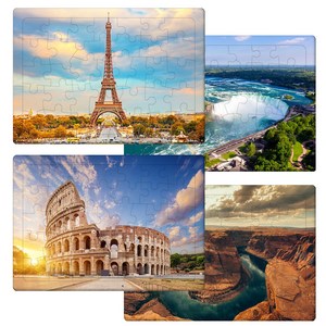 에펠탑 콜로세움 나이아가라폭포 그랜드캐년 퍼즐 35피스 4종 1세트, 4개