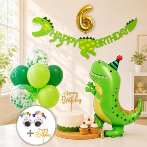 공룡풍선 생일파티세트 두돌생일상, 숫자풍선 6