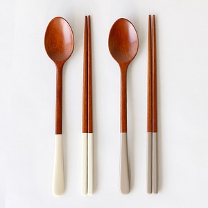 디온 파스텔 손잡이 옻칠 나무 수저 세트, 1세트(아이보리 1개+모카 1개), 1세트(아이보리 1개+모카 1개), 1개