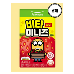 풀무원 비타미니즈 딸기, 6개, 140ml