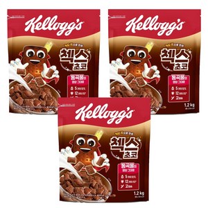 첵스초코 오곡으로 만든 시리얼, 1.2kg, 3개
