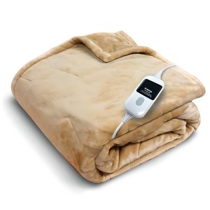 [26년형] 일월 최신형 밍크 벨벳 전기담요 블랭킷 캠핑 가정용 물세탁가능 전기요 전기이불 KM21M, 브라운