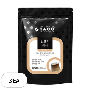 타코 밀크티라떼 분말, 500g, 1개입, 3개