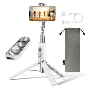 케어밀리 ACC퀵 쉐어링 셀카봉 삼각대, SEL-LT910SE, 화이트 + 실버, 1개