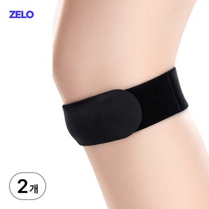 ZELO 고탄력 슬개골 무릎보호대 러닝 슬개건무릎보호대, 블랙, 2개