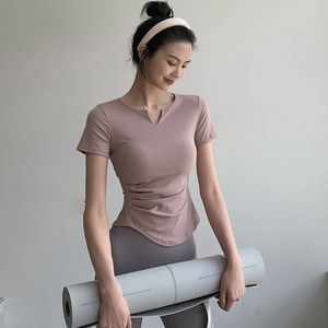 여성 반팔 요가 티셔츠 여름 러닝 티셔츠 와이어리스 스포츠 브라탑 스판덱스 요가복 상의 여성 헬스 반팔 스판덱스 헬스 요가 상의 통 속건 슬림 날씬 고신축성 여자 필라테스 반팔