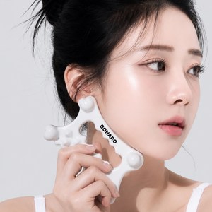 보나로 세라믹 얼굴 바디 괄사 마사지기 림프순환, 화이트, 1개
