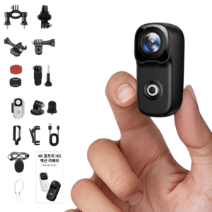Raniz 오토바이 자전거 헬멧 블랙박스 바디캠 액션캠 방수 흔들림방지 4K 64GB 풀세트, 블랙, MZ02