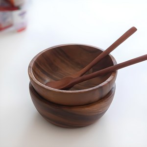 니코트 우드 밥공기, 브라운, 2개