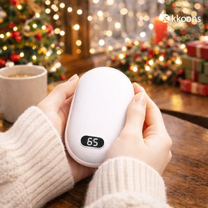 꾼스 손따숩 귀여운 충전 전자 핫팩 USB 보조배터리 충전식 손난로, 핑크, K-N22