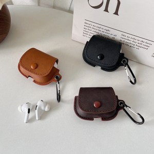 에어팟 프로3 이어폰 케이스 가죽 케이스, 블랙, AirPods Pro 3