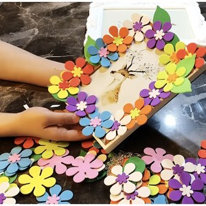 꾸미기 폼 꽃 입체스티커 교실 게시판 소품 꾸미기 DIY, 40개, 혼합색상