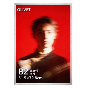 OLIVET 액자 알루미늄 포스터 액자 대형 벽걸이 인테리어, 1개, 은색