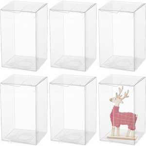 30개 투명 PVC 사탕 상자 선물 포장박스6x6x10cm, 분명한