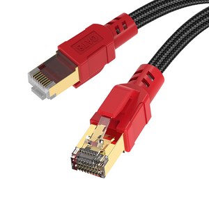 YaMeite CAT8 꼰 네트워크 케이블 초고속 인터넷 네트워크 케이블, 블랙, 1개, 10m