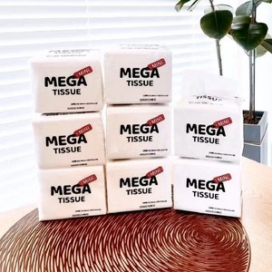 클린업 먼지없는 프리미엄 4겹 천연펄프 메가티슈 미니 각티슈, 8개, 130매