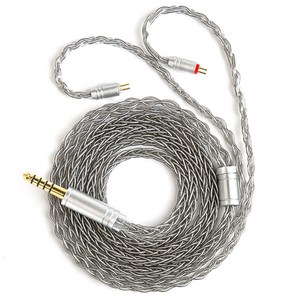 Keephifi KBEAR ST12/ST12Plus 8가닥4N 무산소동도금 업그레이드 케이블 For KZ TRN TANGZU 수월우, 4.4mm 2PIN, 1.2m, 회색, 1개