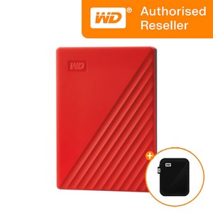 WD NEW MY PASSPORT Gen3 1TB 외장하드 + 파우치, 레드