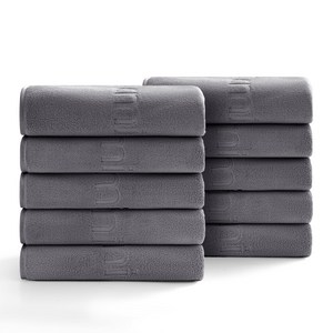 Cottmi 프리미엄 호텔 타월 150g 먼지없는 수건 10장 뛰어난 흡수력 빠른 건조, 다크그레이, 10개