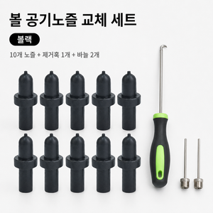 다양한 스포츠 볼 퀵 설치 밸브 노즐 교체 세트, 1세트, 블랙
