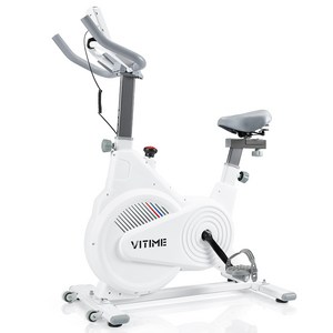 VITIME 실내 자전거 운동기구 스피닝바이크 스핀 바이크 헬스사이클 실내용 가정용 유산소 마그네틱 자전거, 화이트, LQM-618