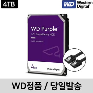[WD정품] WD퍼플 4TB 신모델 CCTV DVR 하드디스크 WD44PURZ HDD 오늘출발, 1개, WD퍼플 4테라 [WD44PURZ]