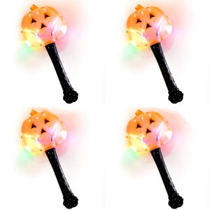 스투피드 할로윈 LED 손잡이 요술봉 호박, 오렌지, 4개