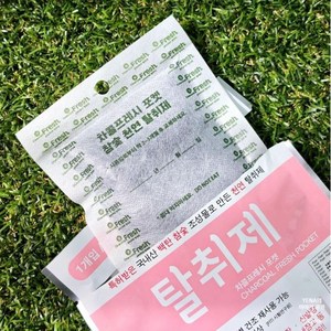 차콜프레시 포켓 국내산 백탄 참숯 서랍장 옷장 신발장 차량용 무향 탈취제 제습제, 10개, 50g