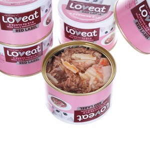 사조러브잇 고양이 레드라벨 간식캔, 혼합맛(흰살참치/맛살), 160g, 24개