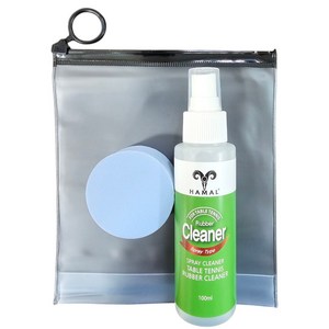 하말 HAMAL 스프레이 클리너 세트 탁구 러버 크리너 스폰지 세트 탁구채 관리용품, 1세트, 100ml