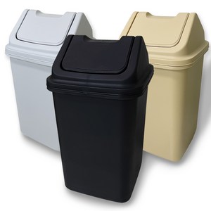 코지 정사각 휴지통 3호 20리터 사무실 쓰레기통, 무광베이지