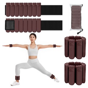 ABAHUB 여성용 미끄럼방지 실리콘 중량밴드 / 손목 발목 전용 고정무게, 1kg, 레드브라운