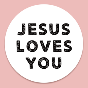 러블리주크 전도용 교회 스티커 전도 선물 포장 스티커 5.5cm, 60개, 옵션10.레터링JESUS