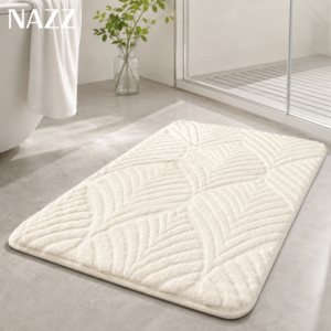 NAZZ 빨아쓰는 욕실 발매트 화장실 호텔 현관 매트, 1개, 아이보리