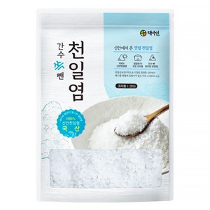 태극인 간수 쏙 뺀 탈수 신안 천일염 굵은소금, 2kg, 1개