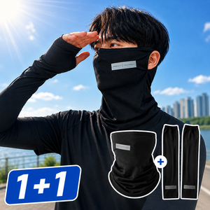 라미엘 자외선차단 쿨링마스크 토시세트, 1세트, 블랙