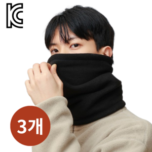 모어나인 겨울 방한 기모 남여공용 스포츠 작업 넥워머 목토시, 블랙, 3개입