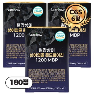 뉴트리나우 철갑상어 연골 콘드로이친 1200 MBP 6형 C6S 식약청 인증 HACCP, 3개, 60회분