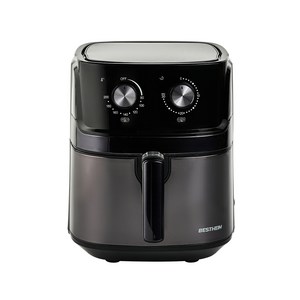 베스트하임 더 건강한 304 올스텐 에어프라이어 바스켓형 대용량 5.5L, 블랙