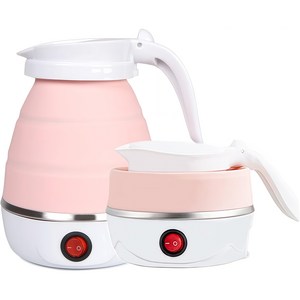 PYHO접이식 전기포트 여행용 접이식 전기포트600ML 휴대용 접이식 전기포트ZDH07, 핑크색