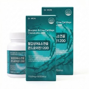 닥터원 철갑상어 콘드로이친 1200 식약청인증 HACCP C6S 6형 저분자 연골 뮤코다당단백 MBP, 2개, 60정