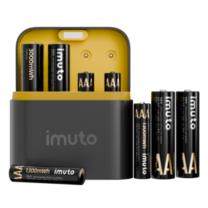 IMUTO 1.5V 리튬 배터리 건전지 충전지 충전기 세트 AA 3000mWh 4개입 + AAA 1300mWh 4개입, 1개
