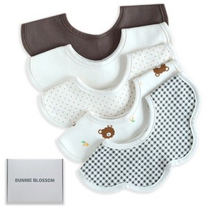 바니블라썸 아기 턱받이 어린이집 준비물 출산 선물세트 롤링 침받이 baby bib